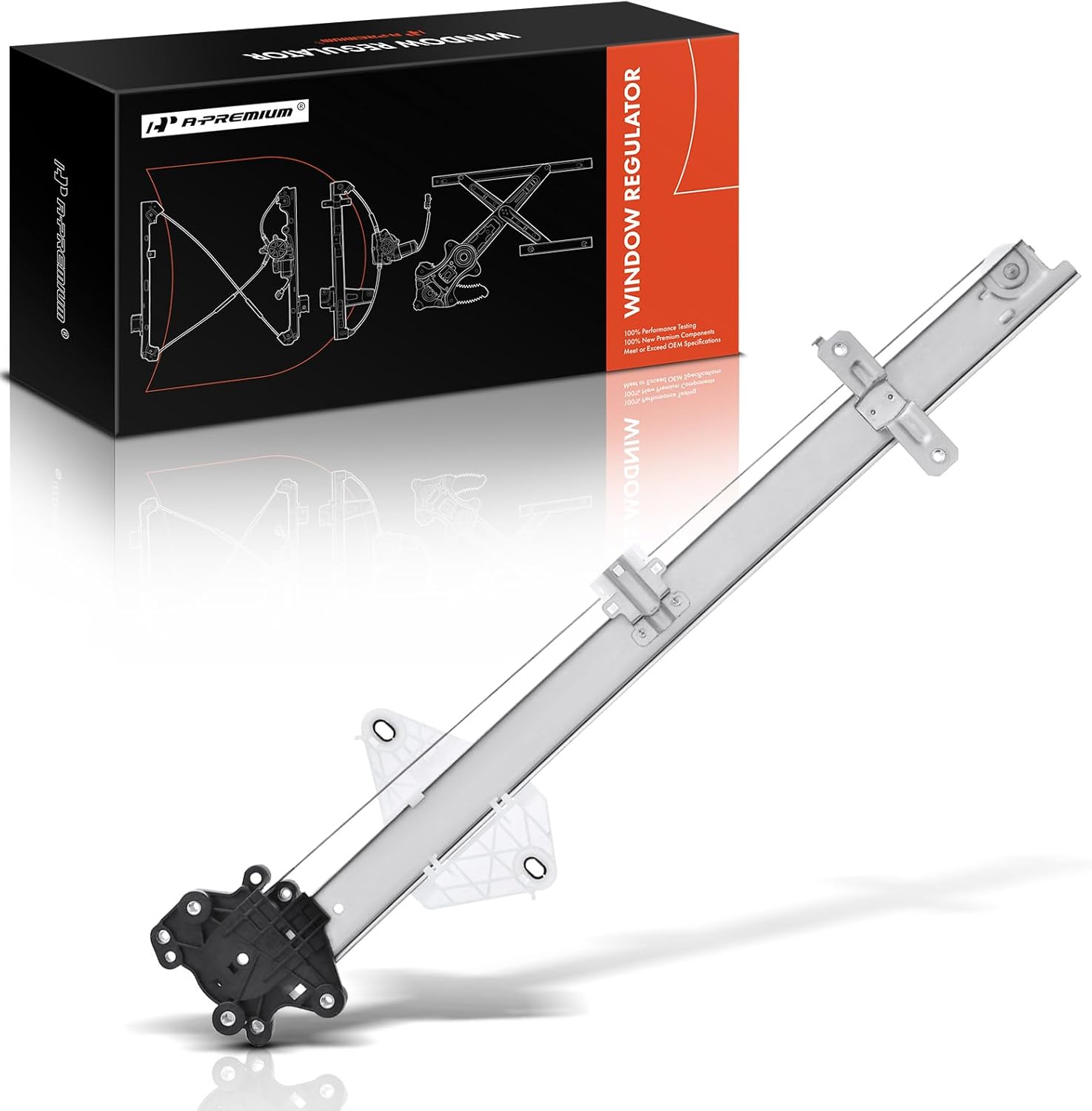 A-Premium Power Window Regulator Rear Passenger Side Compatible with Honda Pilot 2016-2022, Passport 2019-2023, Rear Right Passenger Side, Without Motor