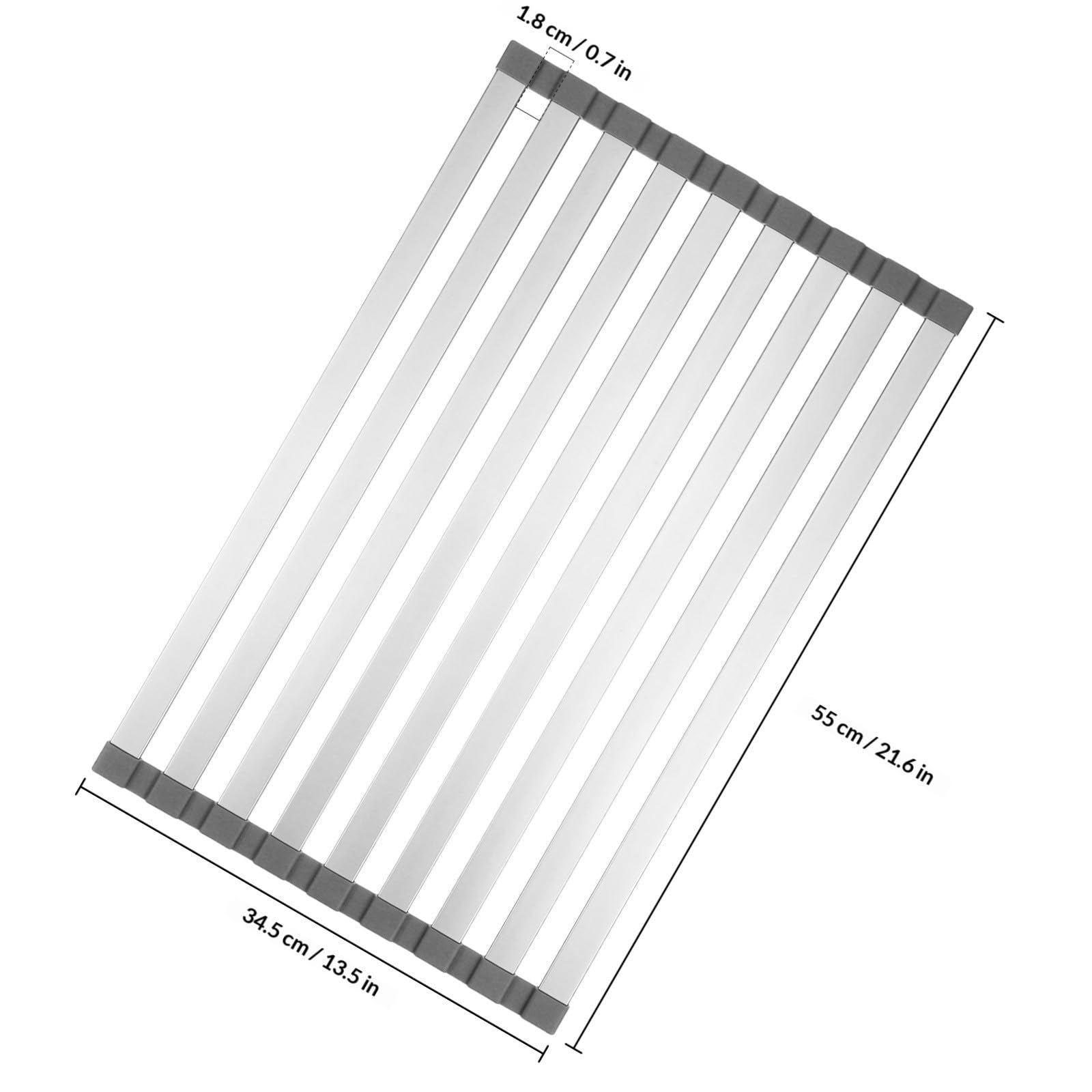 Escurreplatos Enrollable para Fregadero de Cocina Diseño Versátil y Compacto de Aluminio Adecuado para Cocinas y Restaurantes