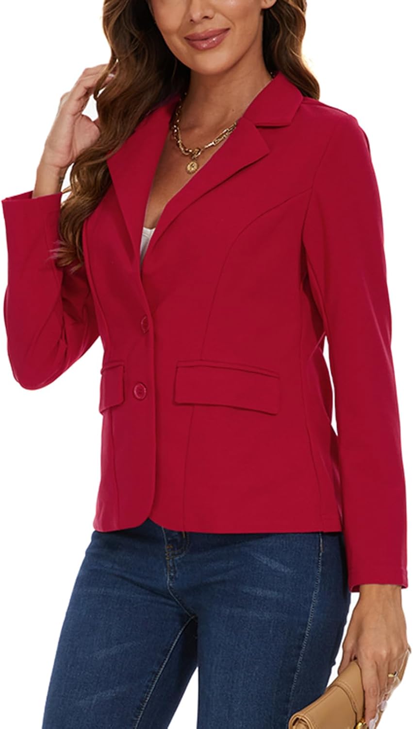 MINTLIMIT Blazers for Women Business Casual Long Sleeve Notched Lapel Button Work Office Blazers Jackets with Pockets - Image 5