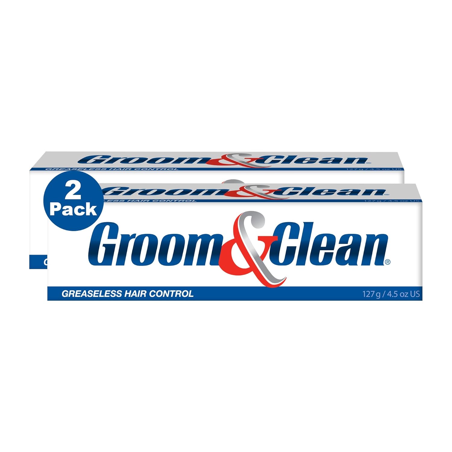 Groom & Clean Hair Styling Gel for Men, Medium All Day Hold, Non Greasy, No Buildup, Washes Out Easily, 4.5 Oz, Pack of 2