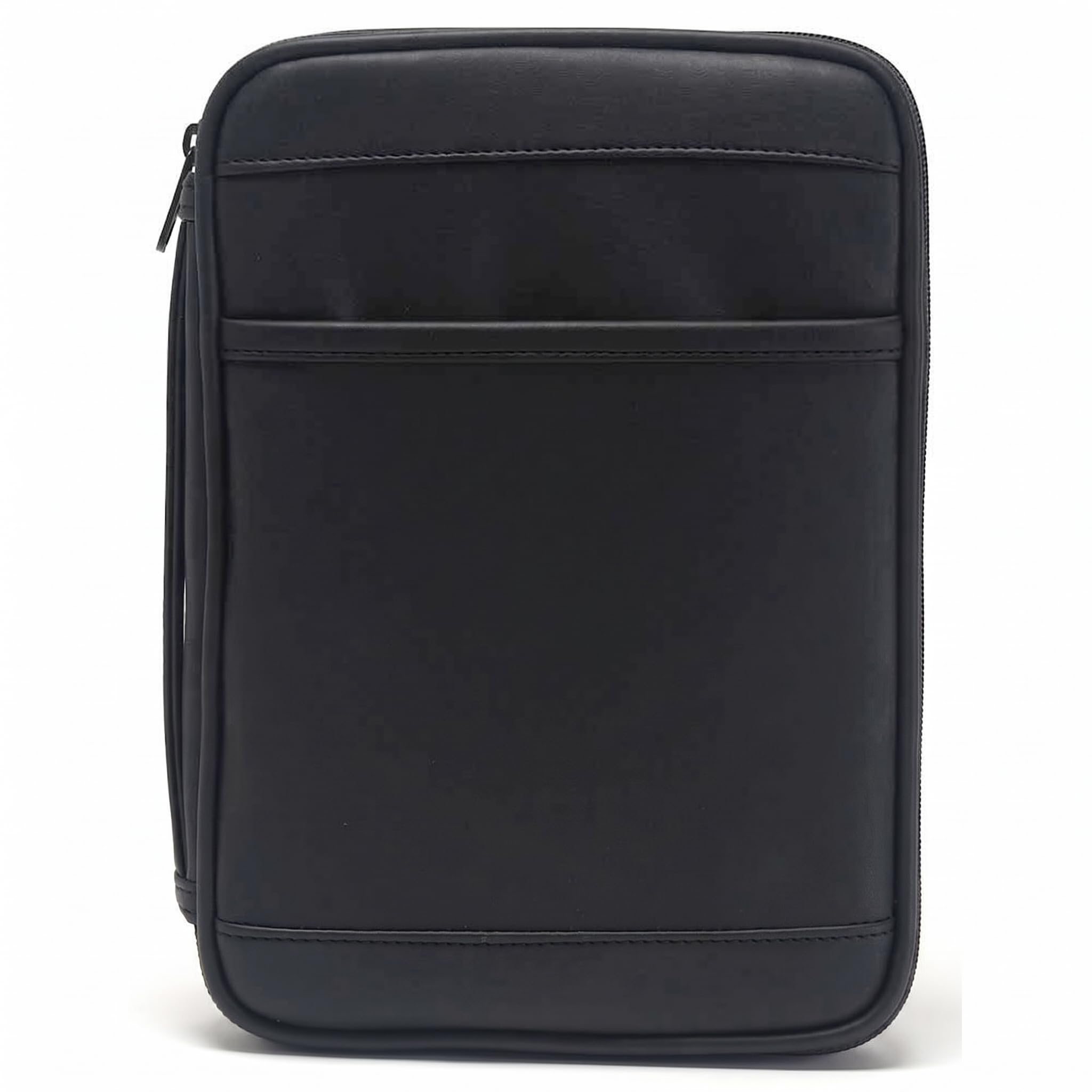 Black Fish Leather Like Vinyl Bible Cover Case with Handle, Thinline-image-29