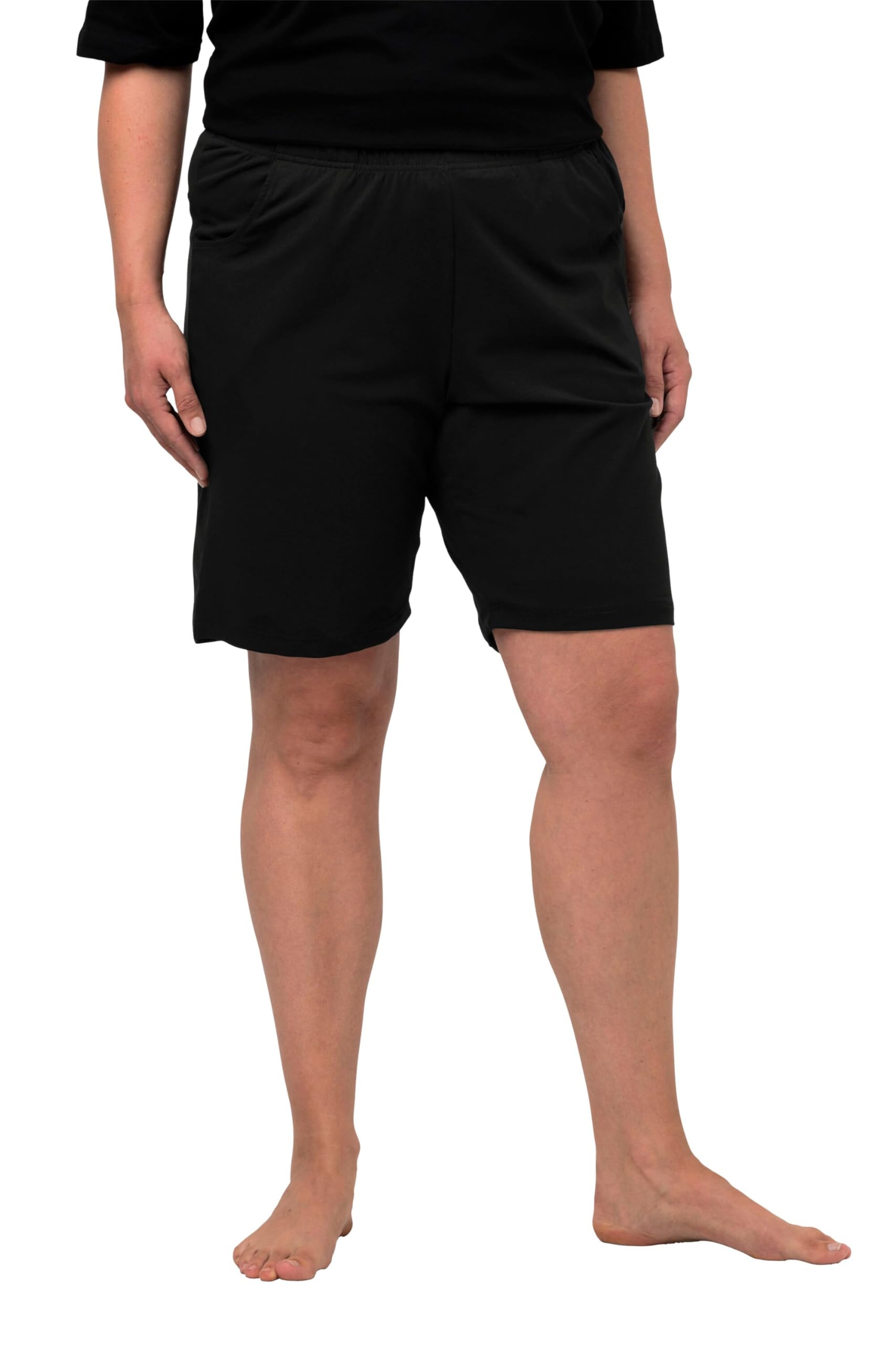 Ulla Popken Pantalones Cortos, Bolsillos, Cintura Elástica Bermudas para Mujer