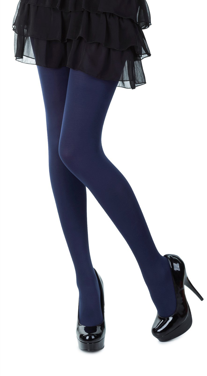 SENTELEGRI Colourful Opaque 40 Denier Tights, 23 Colours, Sizes S-XL (Small, Navy)