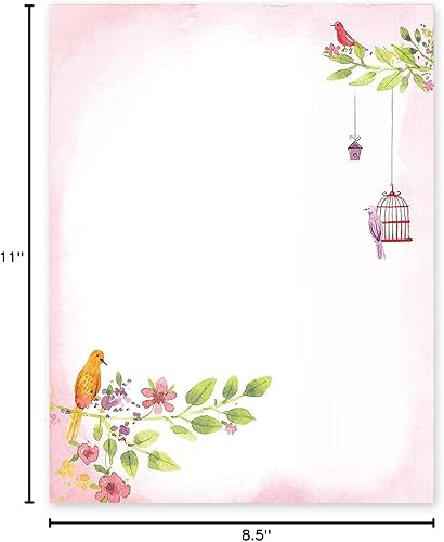 Miniatura 7 de Notas de letras florales, papel de escritorio de 8.5 x 11 pulgadas, invitaciones perfectas para despedida de soltera, cumpleaños, boda, fiesta de