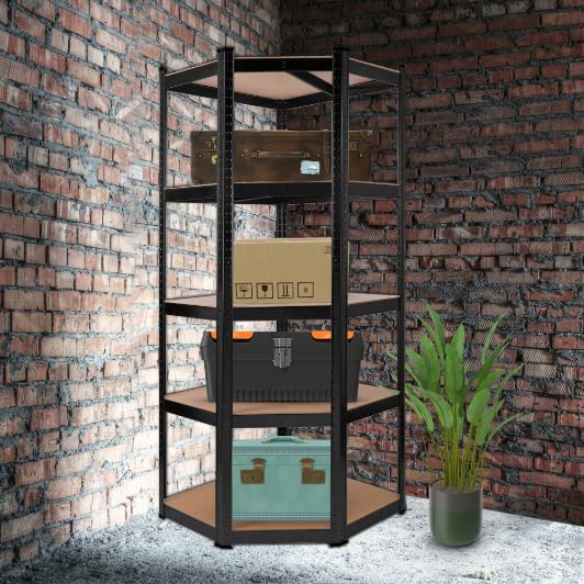 AREBOS Corner Shelving Heavy Duty Shelving 875 Kg Easy To Assemble With Plug In System 180x 70x70 Cm 5 Shelves Made Of Mdf Up To 175kg Per Shelf Blue~p75381369 - View #4