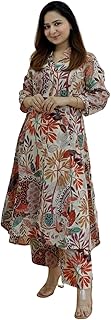 GRECIILOOKS Women's Cotton Blend Floral Regular Fit Kurta Set