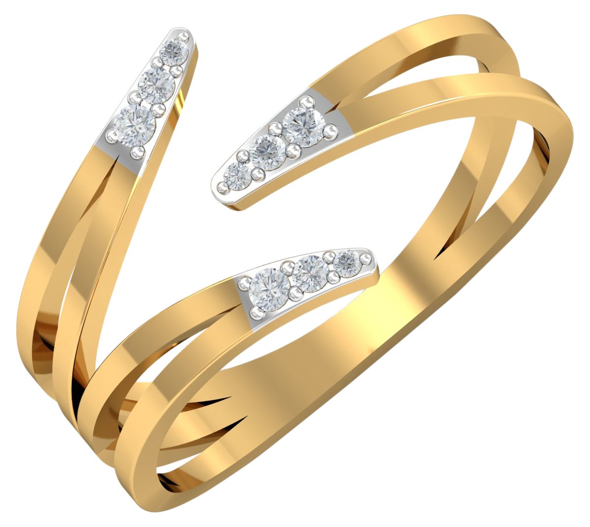 18KT Yellow Gold Abia Contemporary Ring for Women-image-16
