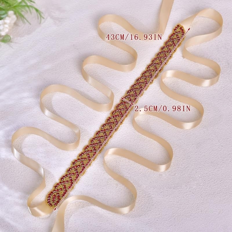 Bridal Rhinestones Belt Handmade Crystal Belts Evening Dress Accessories for Wedding Dress Bridesmaid Flower Gril3