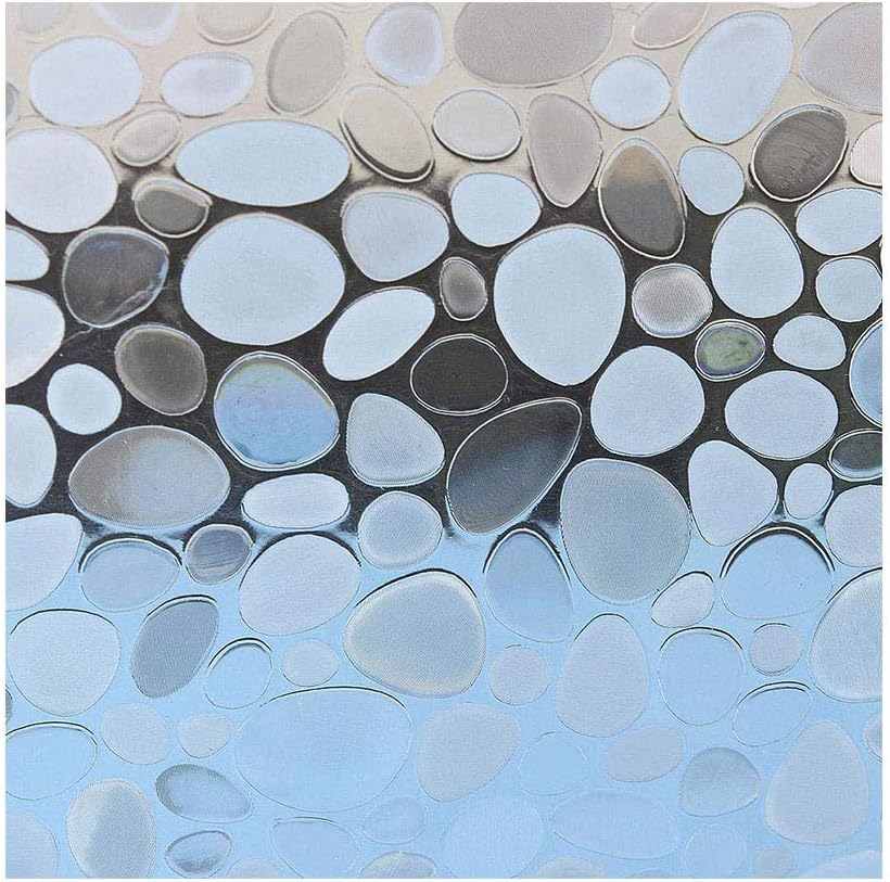 MUWENTY Decorative Window Film, Privacy Window Film Static Cling No Glue Glass Film Pebble Decal Glass Sticker for Home Kitchen Office, Windows, Doors, Cabinets, 17.7"x 78.7"