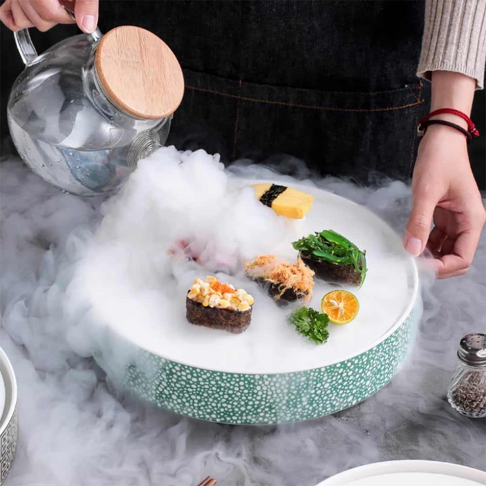 Assiette de Service en céramique pour Sashimi de Glace carbonique