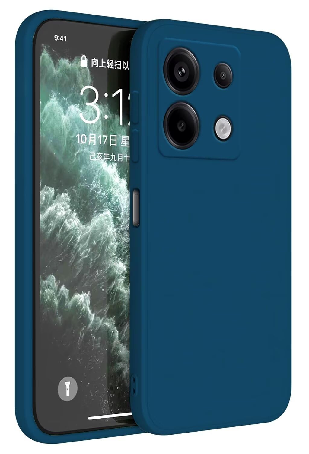 HAFFAN TPU Silicone Case Compatible with Redmi Note 13 Pro 5G / POCO X6 5G (6.67" inches), Cover Holster Sleeve - Sapphire Blue