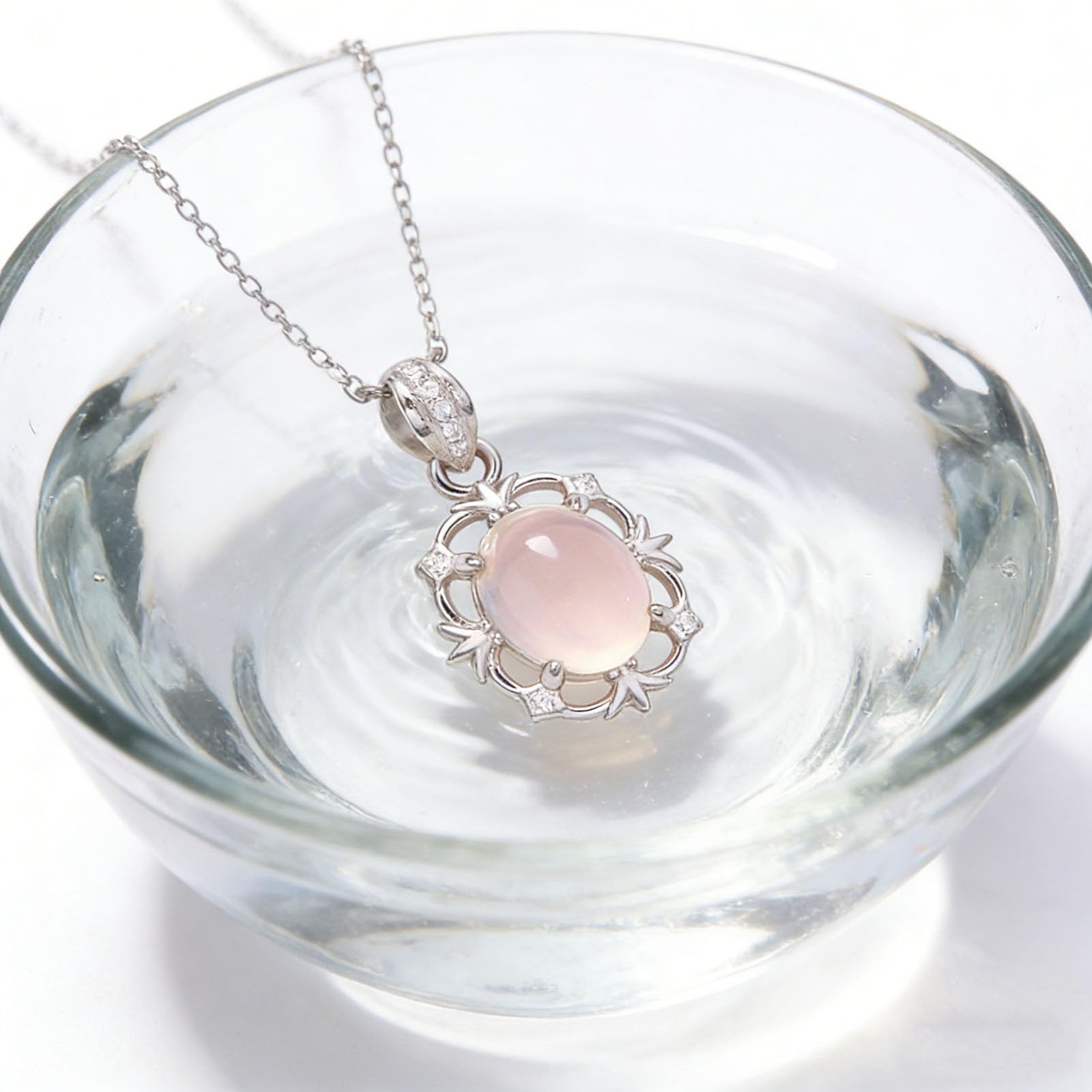 Collar de ópalo de amatista de cuarzo rosa natural – Joyería de cristal de tres piedras con cadena ajustable, regalo de piedras preciosas iridiscentes rosa púrpura para mujeres,Multi colored,A