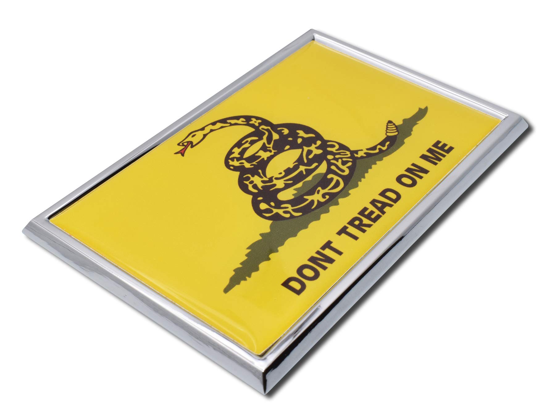 Don't Tread On Me Gadsden Flag 3D Emblem Sticker - Rattlesnake Decal For Vehicles (3.25" X 2.75")