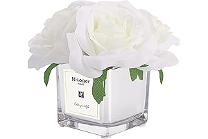 Nisoger: Enchanting Artificial Roses in a Petite Vase – Timeless Home Décor