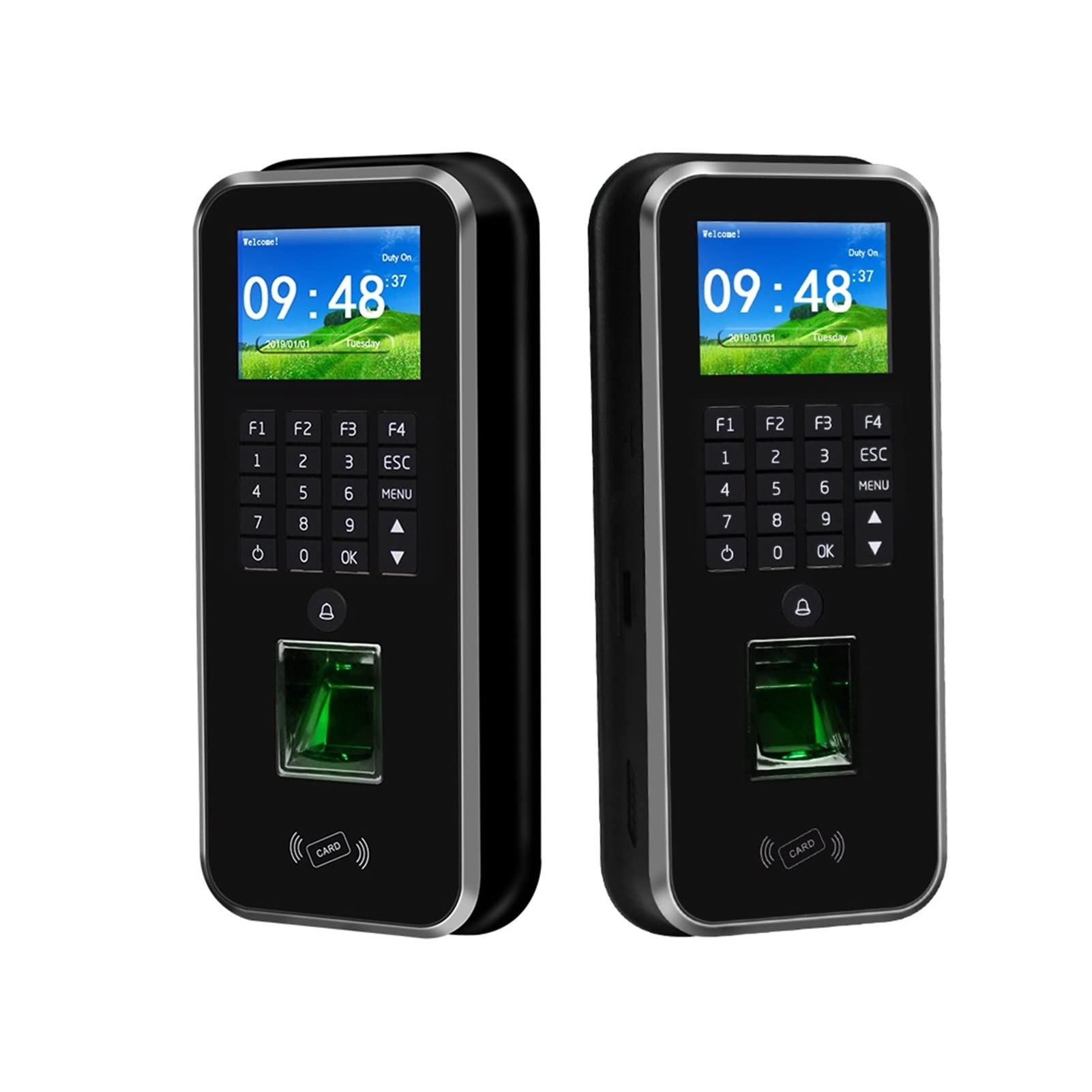 Horloge de pointage pour les petites entreprises, Rfid Système de contrôle d'accès Realand 2.4inch TCP / IP / RS485 Enregistreur d'enregistrement des employés de l'employé d'empreintes digitales biomé