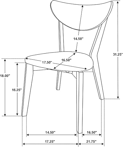Miniatura 3 de Coaster Home Furnishings - Alfredo - Sillas auxiliares de comedor modernas de mediados de siglo - Asientos acolchados tapizados con respaldo de