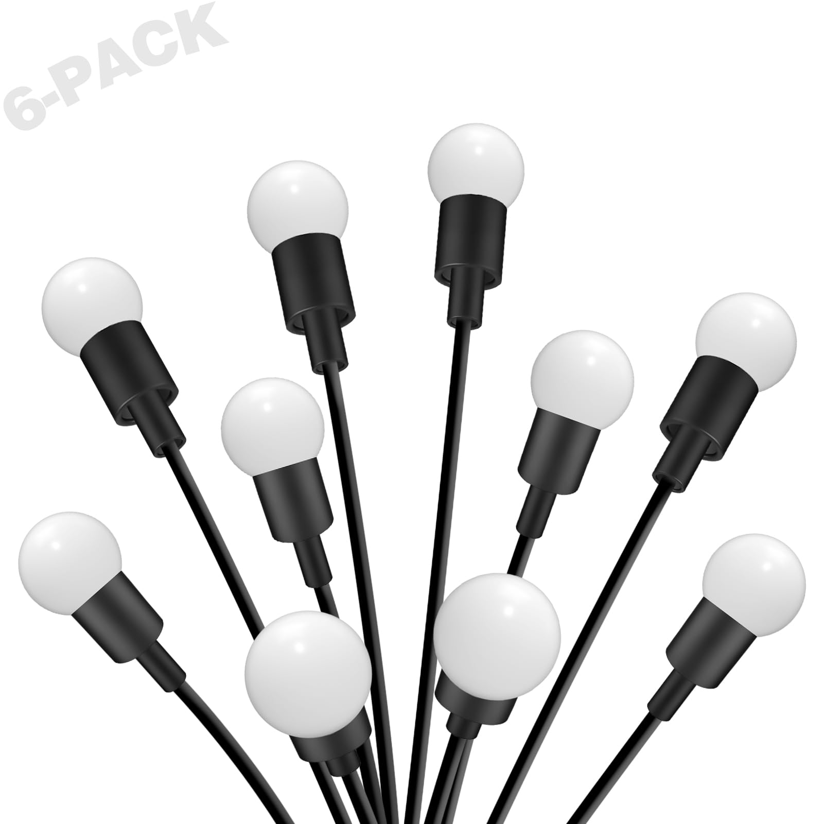 10-LED Solar Garden Lights, Solar Swaying Light Outdoor Firefly Lights Waterproof for Yard Lawns Landscape Patio Pathway Flower-Beds Decor (Multicolor, 6-Pack)