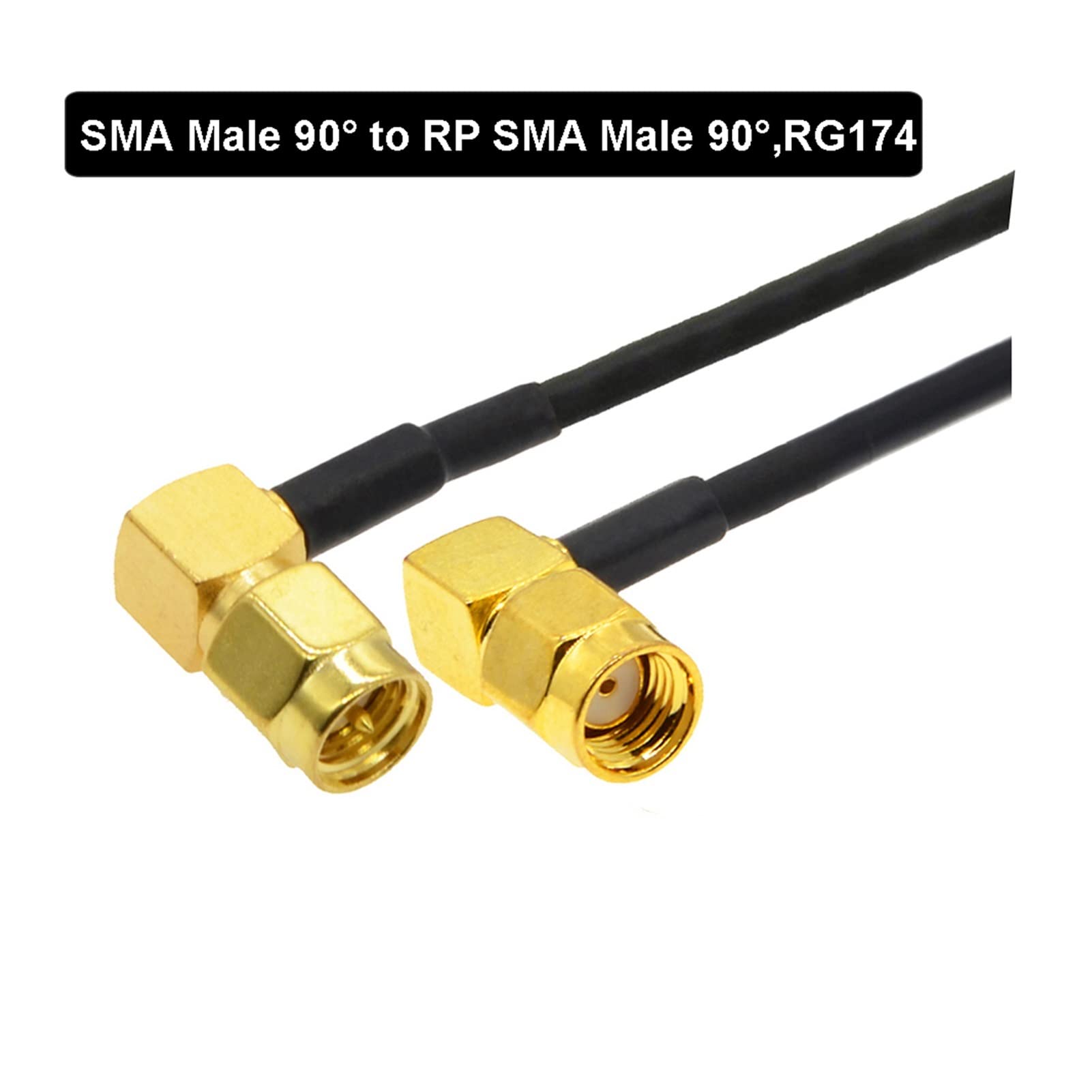 ACICS SMA Ángulo Recto Masculino Compatible with SMA Enchufe Masculino de 90 Grados RF Cable coaxial de la coleta Rg174 Puente WiFi Cable de extensión de Antena de enrutador Beavotop (Color : SMA Mal