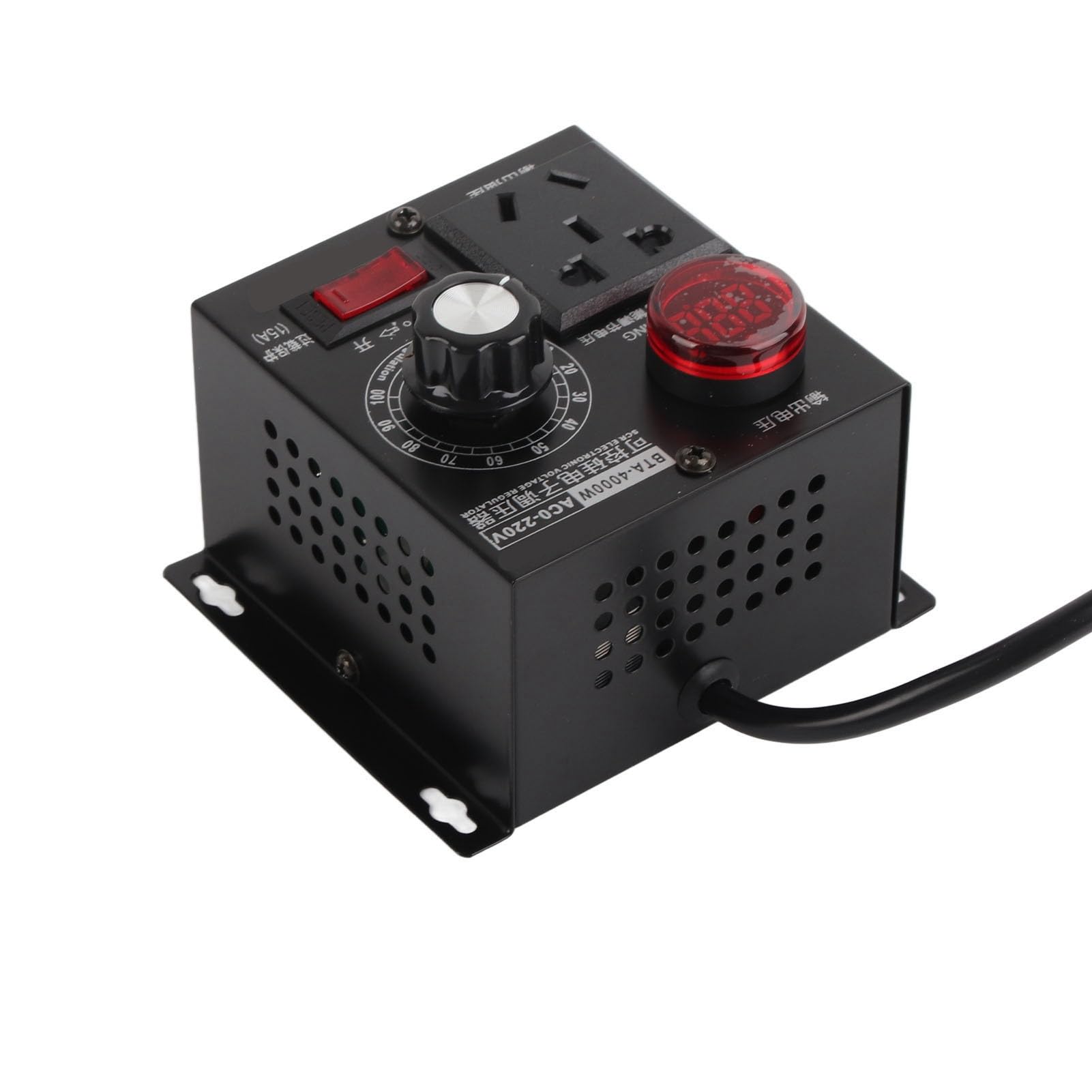 Variateur de Vitesse 4000W 220V pour Moteur AC Contrôleur de Ventilateur Électronique avec Indicateur de Puissance Régulation Précise pour Installations Industrielles et Systèmes de Ventilation