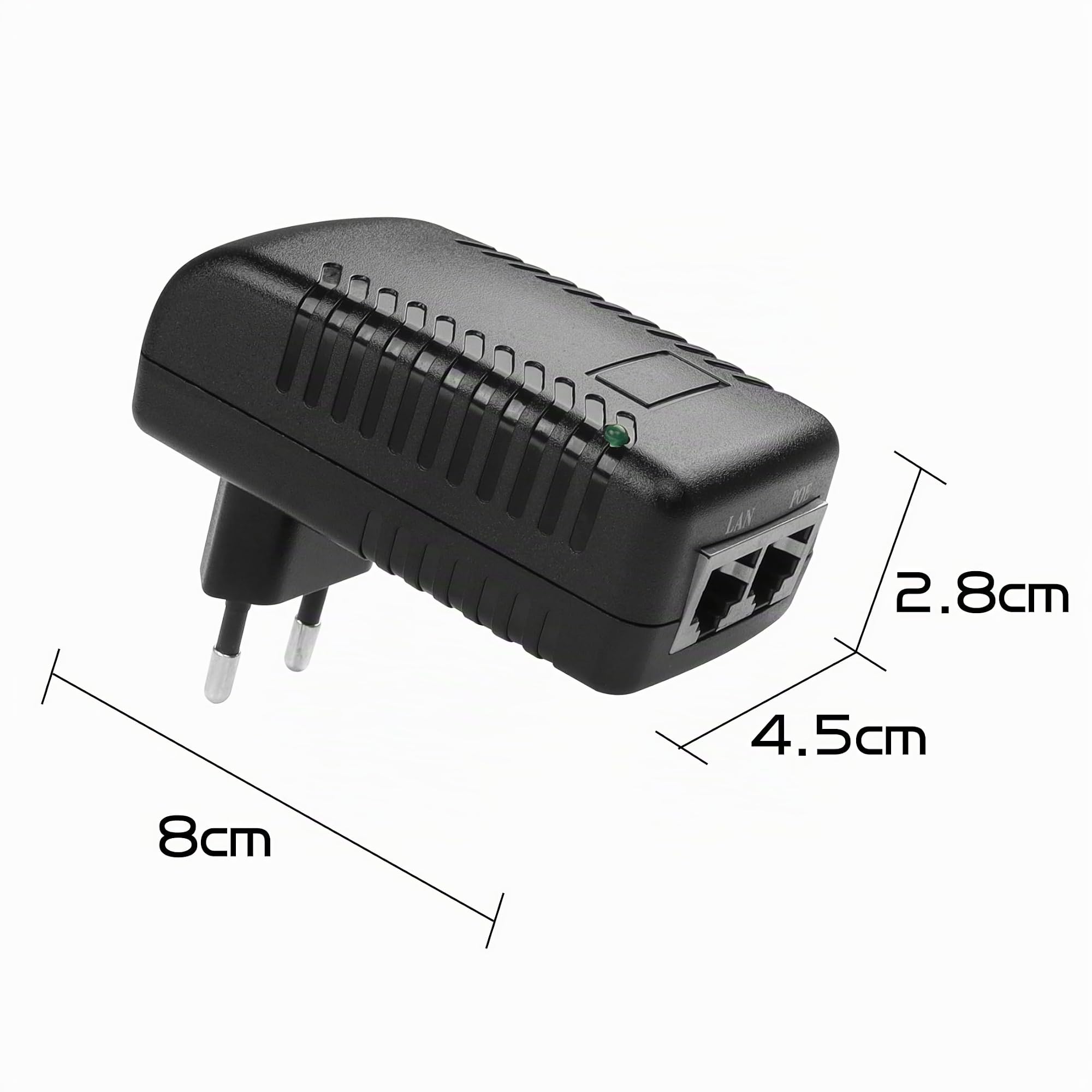YAODHAOD POE - Adattatore per iniettore 48 V/0,5 A, 100/1000 Mbps, presa europea, distanza fino a 100 m, plug and play, per adattatore Ethernet, telefono e telecamera IP (100 m)