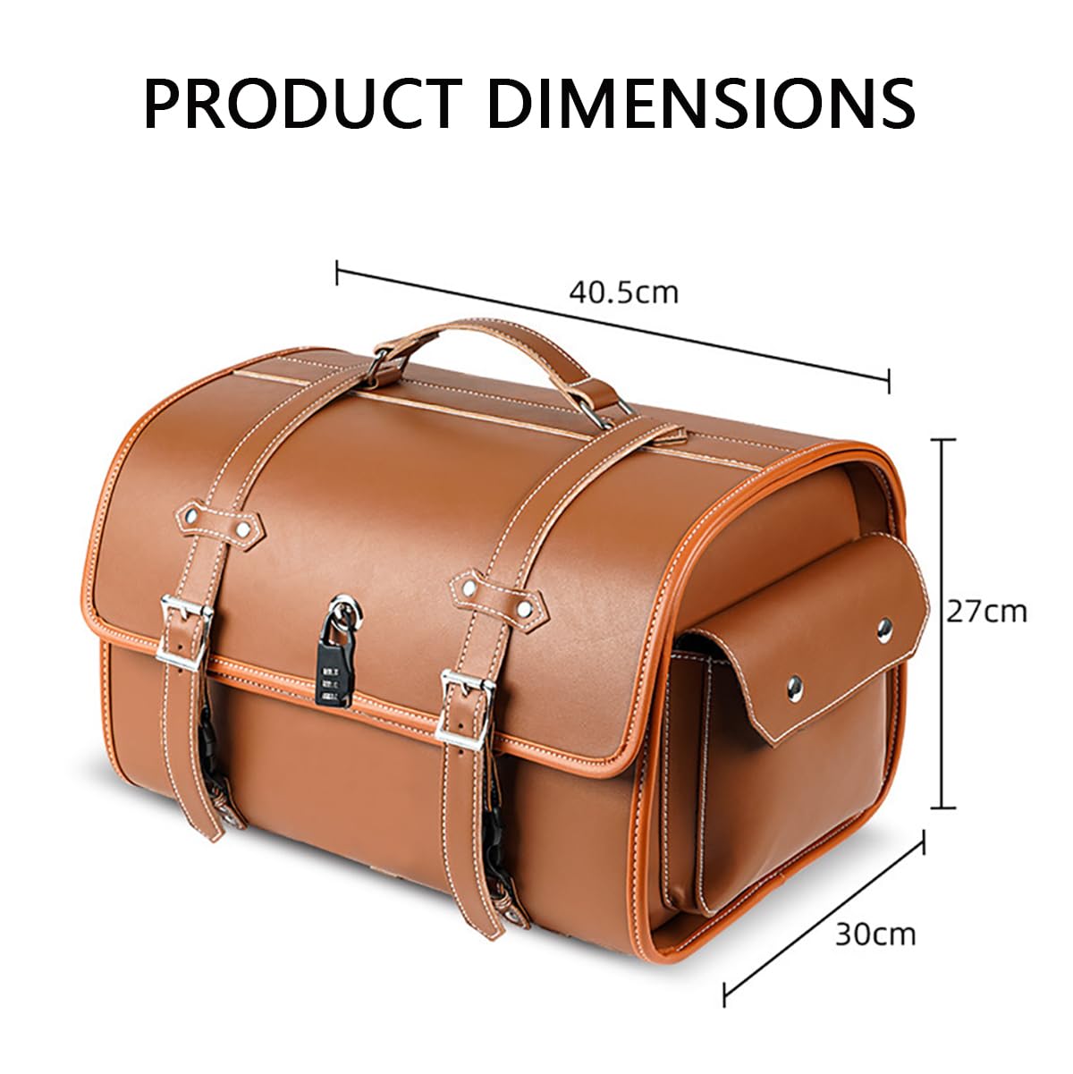 Baul Moto para Ducati Senna, Top Case Moto 33L Impermeable, Bolsa Vintage Cuero PU, Multifuncional, Bolsa Herramienta Motocicleta Gran Capacidad Bolsa,D Black＋Brown