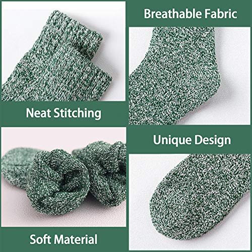 Image of ICEIVY Womens Socks 5 Pairs Wool Warm Cotton Thick Vintage Casual Winter Cabin Crew Fuzzy Socks Gifts For Women