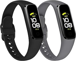 KIMILAR compatible with Samsung Galaxy Fit2 Strap for Women Men, (2 Pack) Waterproof Sports Band Soft Silicone Strap compatible with Samsung Galaxy Fit 2 SM-R220, for 5.71"-7.67" Wrist