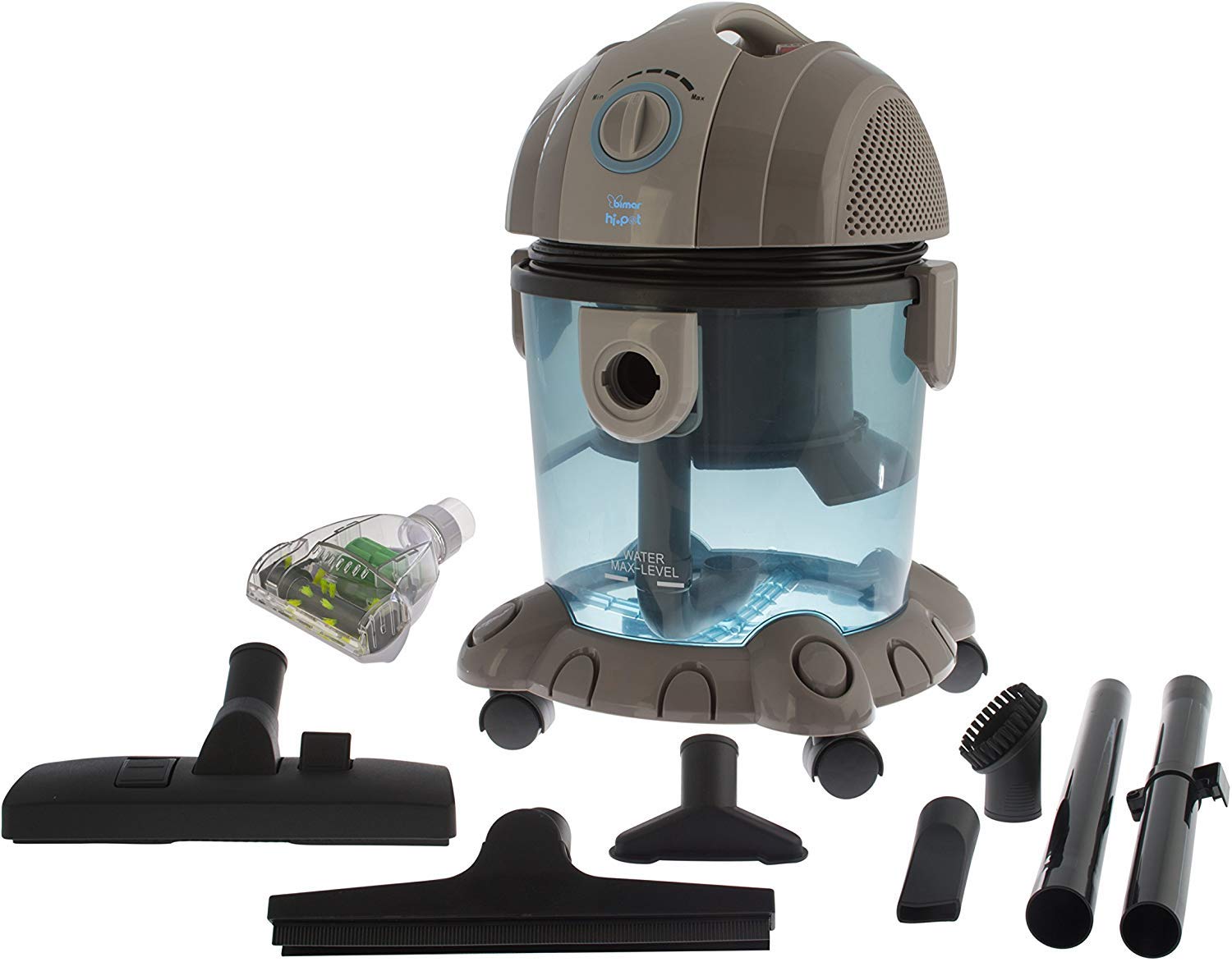 Bimar PAA1 Aspirapolvere, Bidone Aspiratutto, Aspira liquidi / solidi, senza sacco, Aspiracenere, Aspiratore Professionale, Auto, Animali, Potente, Lavapavimenti, Filtro ad acqua, Hepa, con Soffiatore