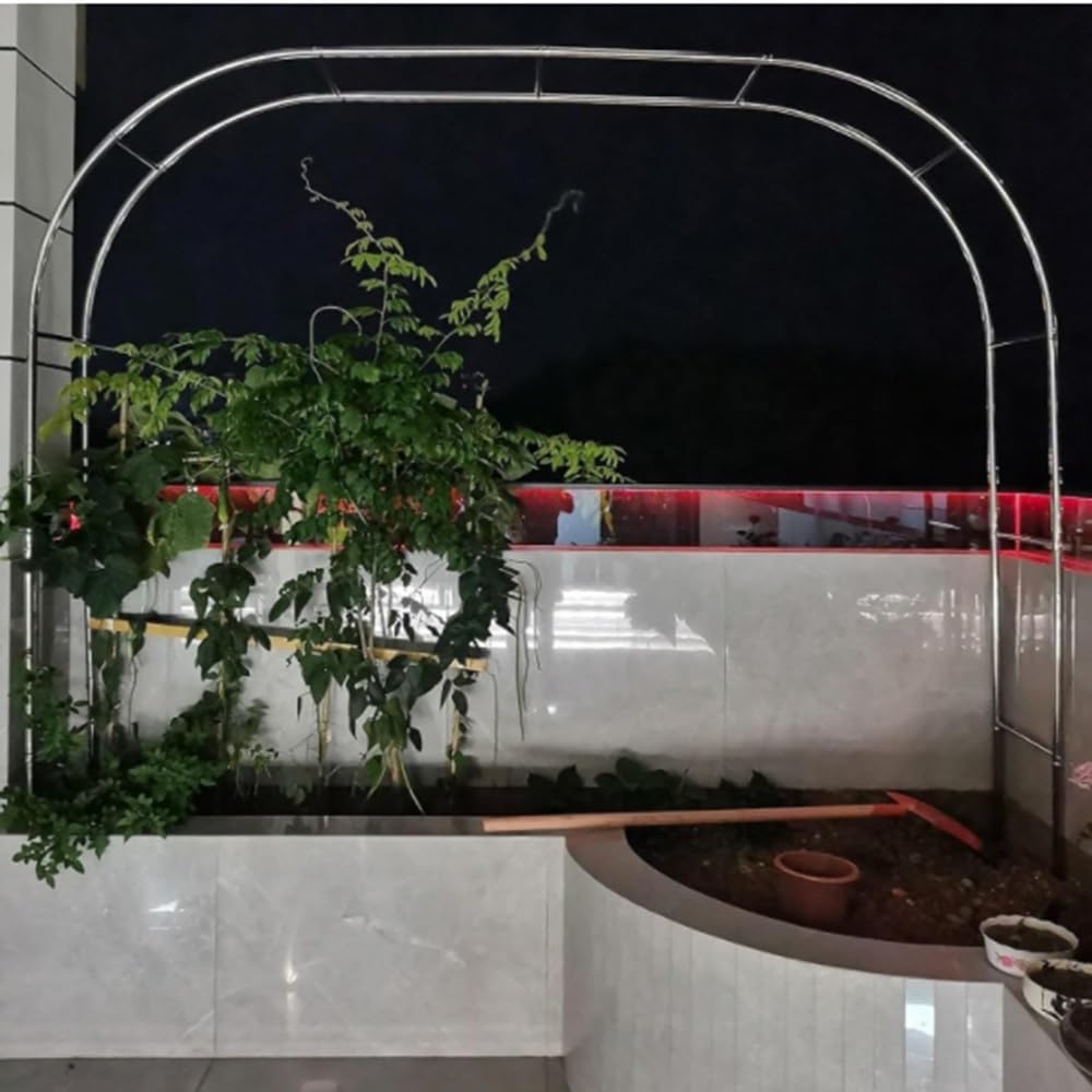 Gartenbon - Arco per rose da esterno, pergolato in metallo, larghezza 150-400 cm, perfetto per decorazione da giardino, esposizione floreale e sfondo per eventi (dimensioni: 2,6 x 2,4 m / 8.5 * 7.9ft)