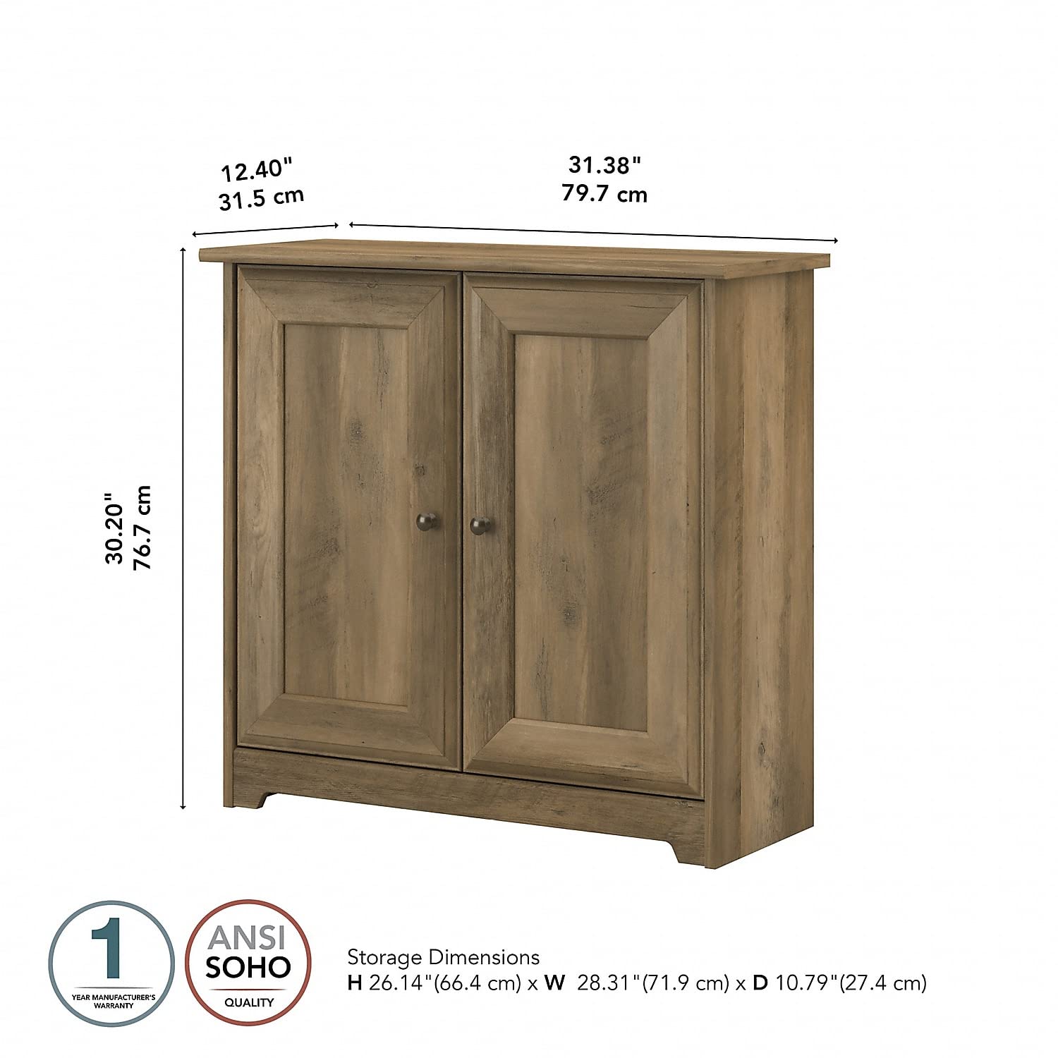 Amazon｜Bush WC31596-03 Cabot 30.2インチ ストレージキャビネット 棚
