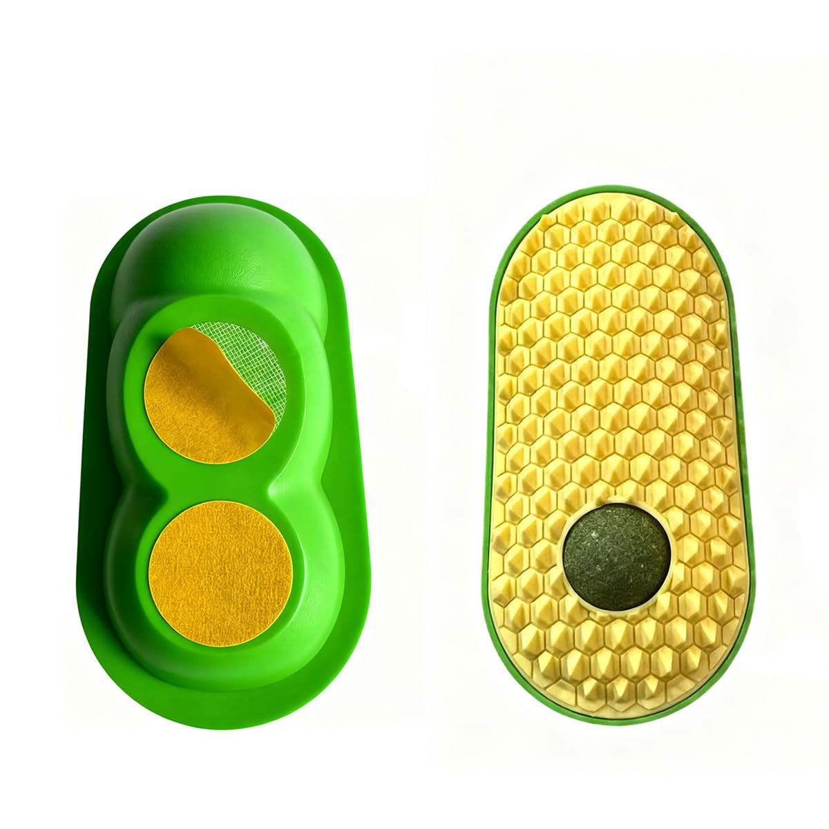 【2-Pack】Wall-Mounted Catnip Grooming Massager - Self-Grooming Corner Brush for Cats to Lick, Scratch, and Massage Cheeks with Catnip, for Indoor Cats
