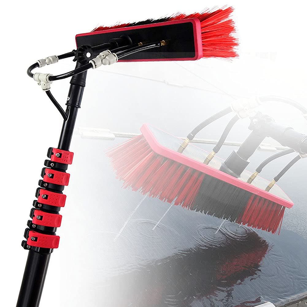Aioneer Window Cleaner With Telescopic Handle Professional, Telescopic Rod Water-Bearing, 3.6M-11M For Solar Systems And Windows Window Cleaning Window Brush Washing Brush Glass -24FT/7.2M