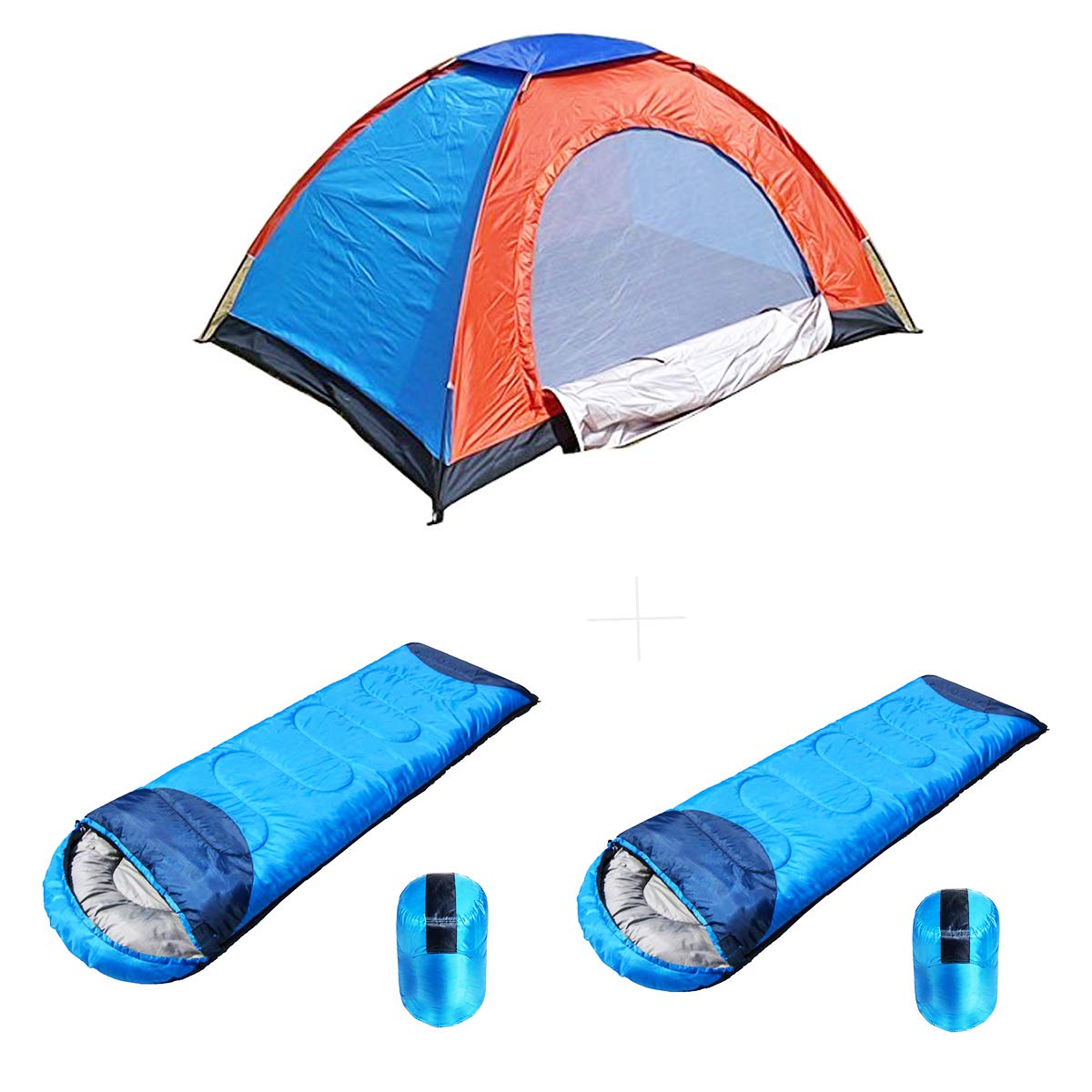 Shopper52 Camping Tent Portable Foldable Tent for Picnic/Hiking/Trekking Tent Dome Tent 2 Person Tent with Waterproof Thick Carry Bed Camping Bag Sleeping Bag 2 Pcs Sleeping Bag - 2TENTSLEEPING2