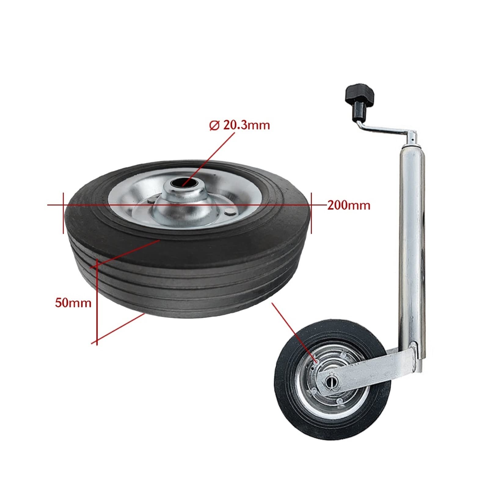 Podnośnik przyczepy, 200. X 50 mm. Wymiana koła zapasowego do przyczepy jack jockey koło Rv. Komponenty Camper Caravan Części Akcesoria,Built Tough