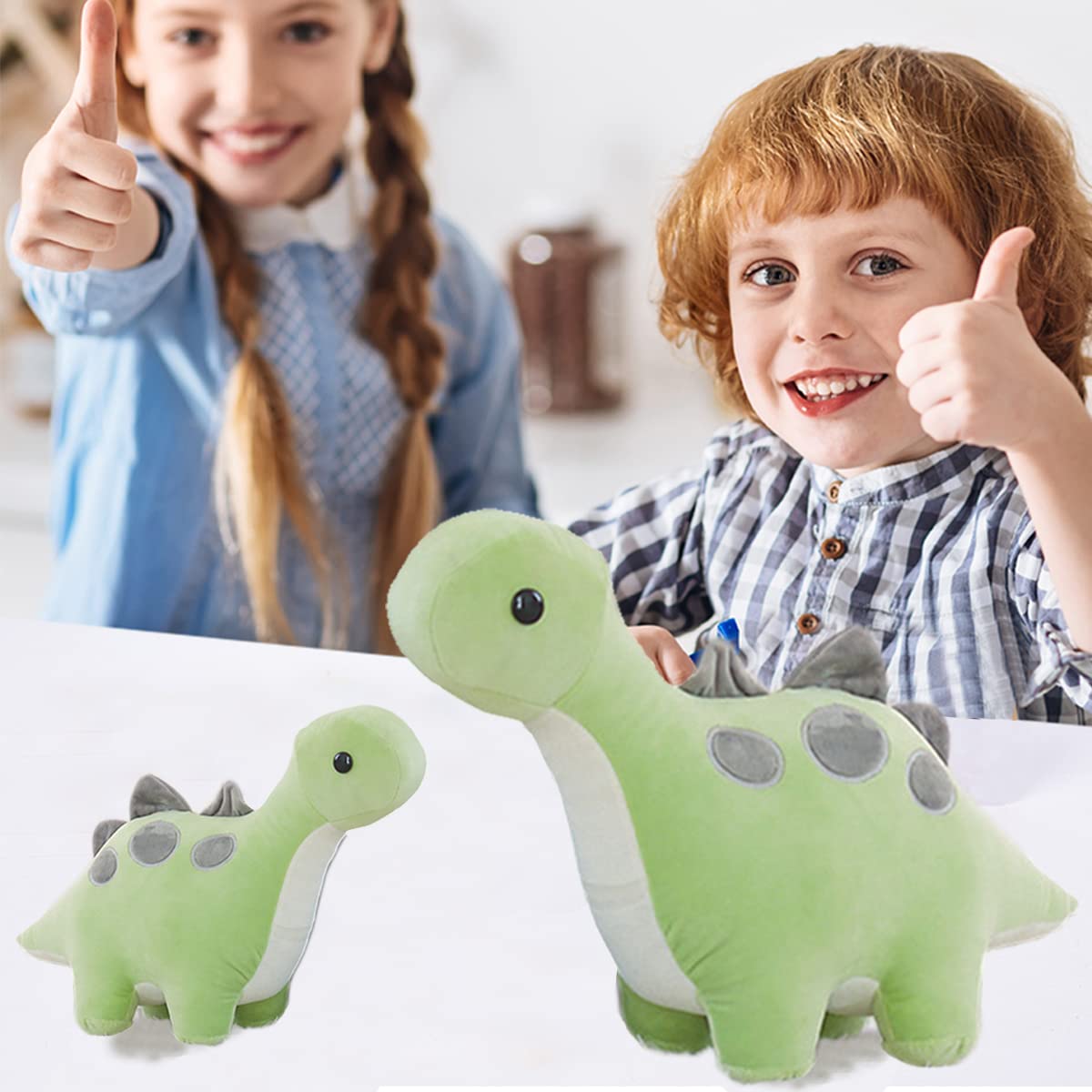 Peluche Dinosaure Vert – 35 Cm Ou 50 Cm – Tout Doux – Cadeau Noël Anniversaire – Poupée En Peluche Pour Bébé Et Enfant