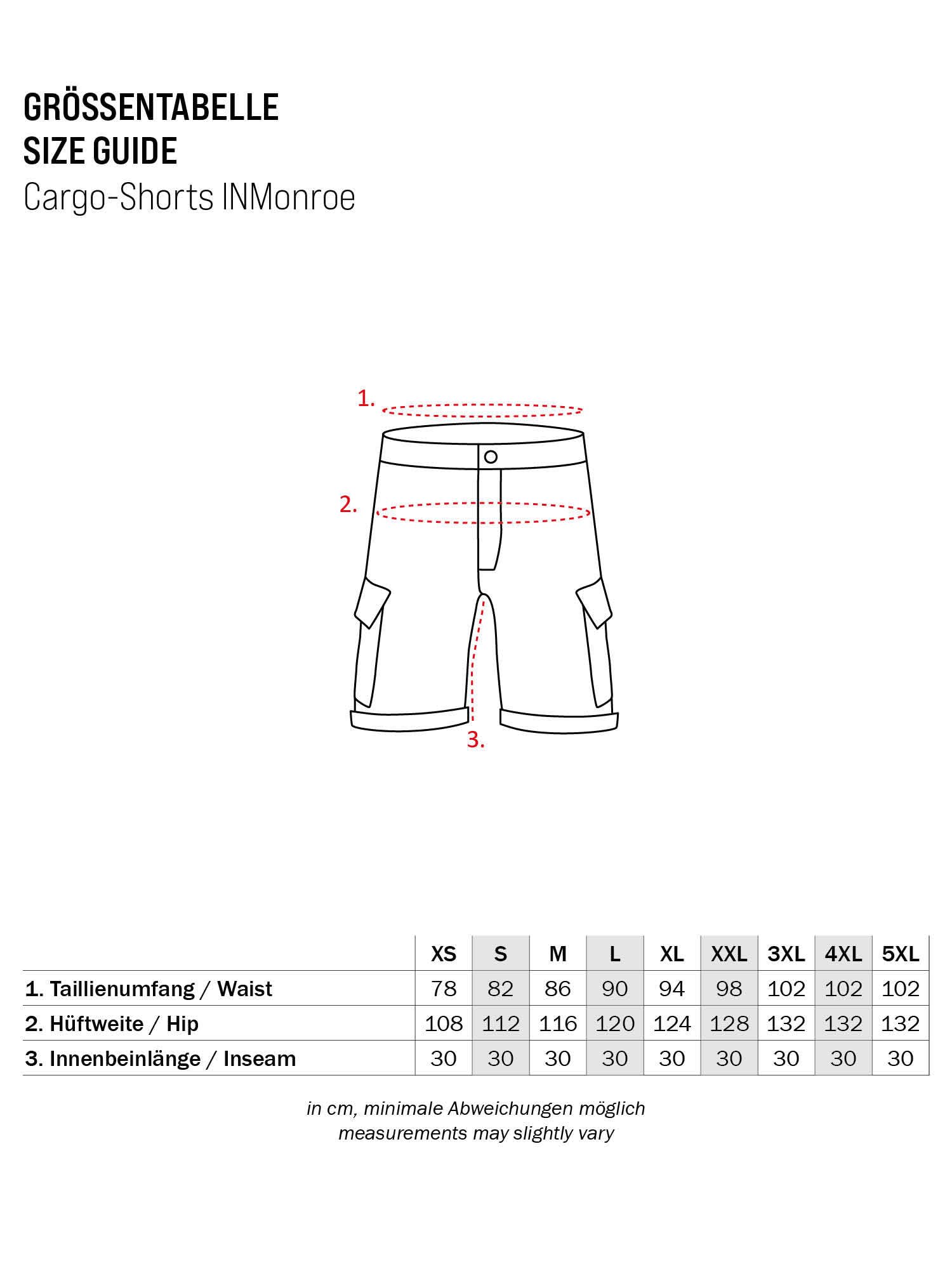 Indicode Męskie spodenki cargo Monroe Cargo z paskiem | bermudy męskie spodnie letnie z bawełny