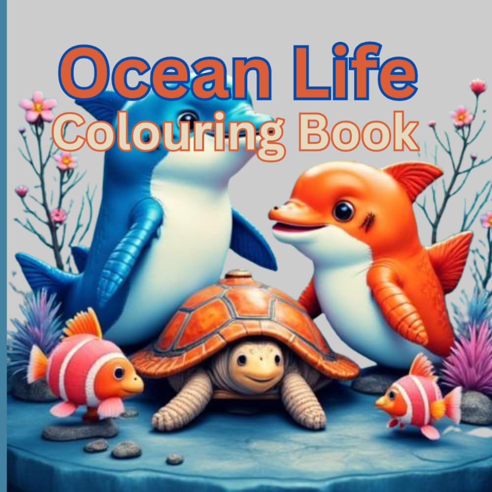 Ocean Life Colouring Book: Adorable underwater illustrations