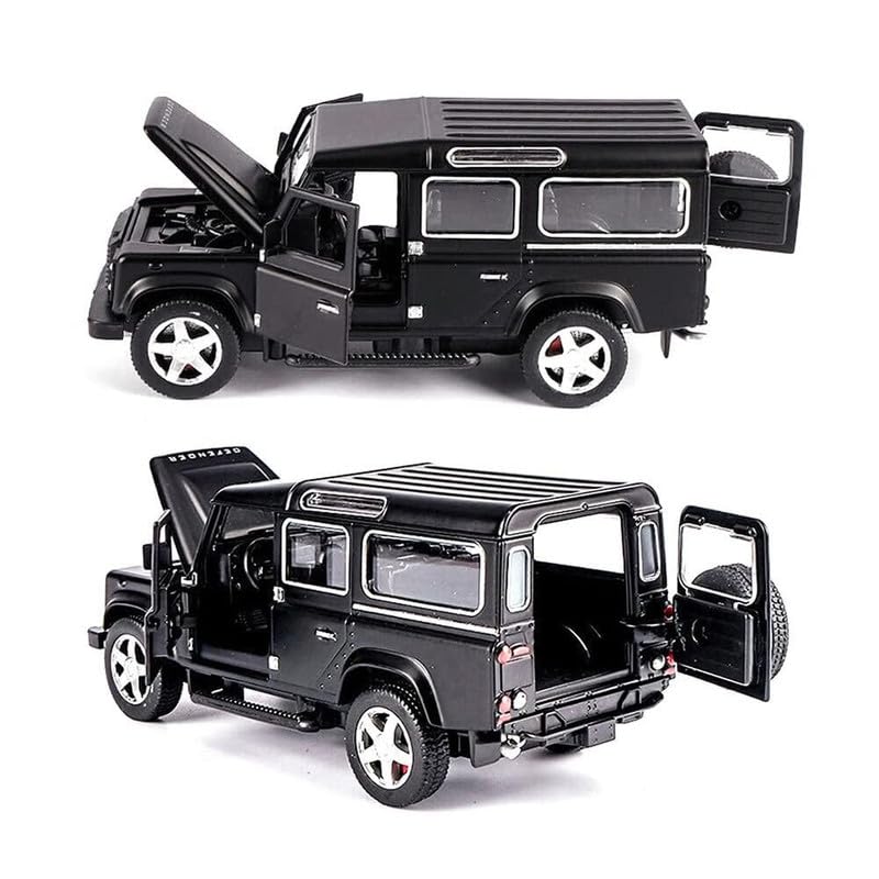 Image of Play Boy 1:32 Lr Difender Model Diecast Metal Alloy Pullback Toy Vehicle with Openable Doors Light and Music Car for Kids (Multicolor)
