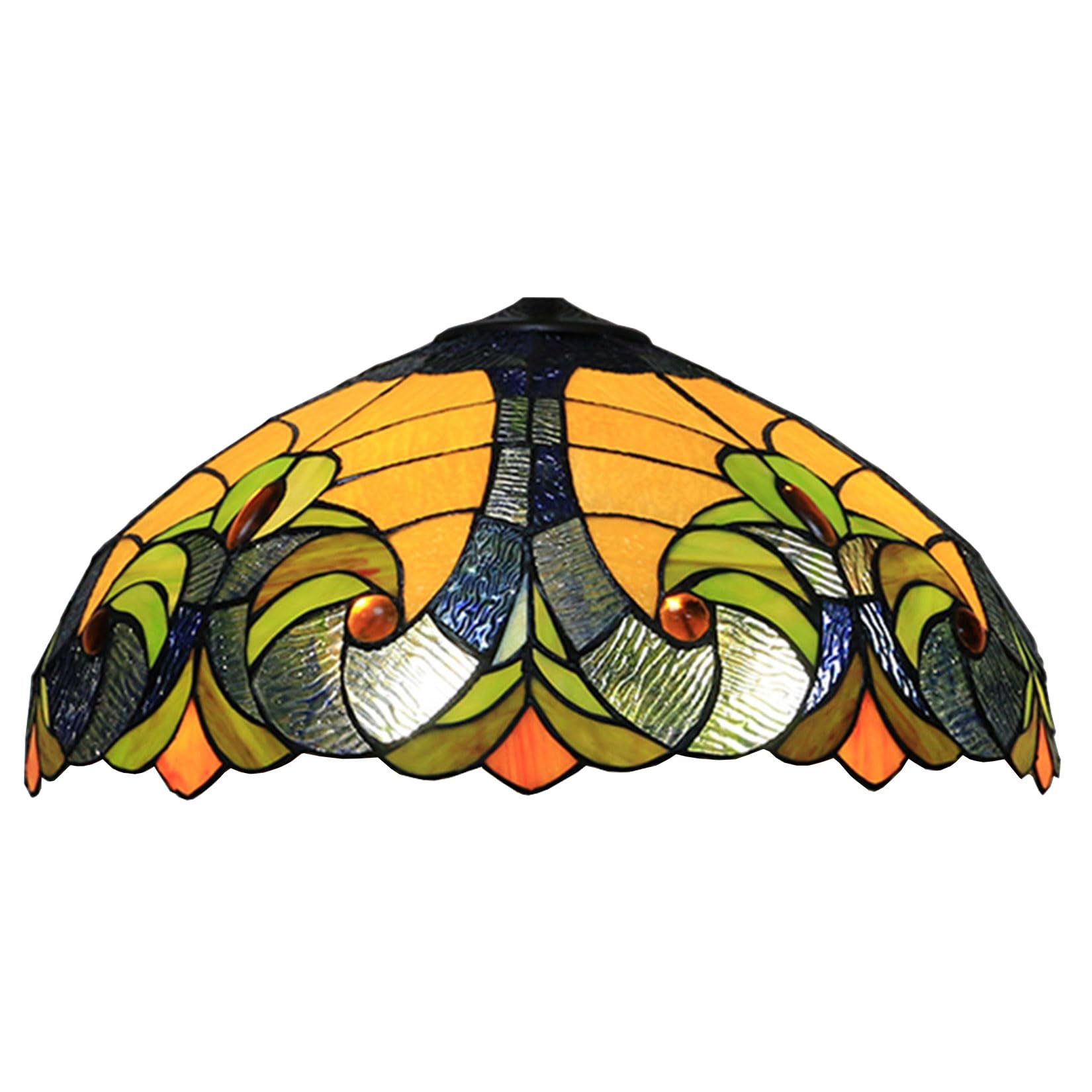SaryEdge Tiffany Lampshades Replacement Only W20H9 Inch Stained Glass Rose Wisteria Lamp Shade Home Office Decoration Light Cover for Floor Lamps Table Lamps Pendant Hanging Li，Baroqu，Baroque