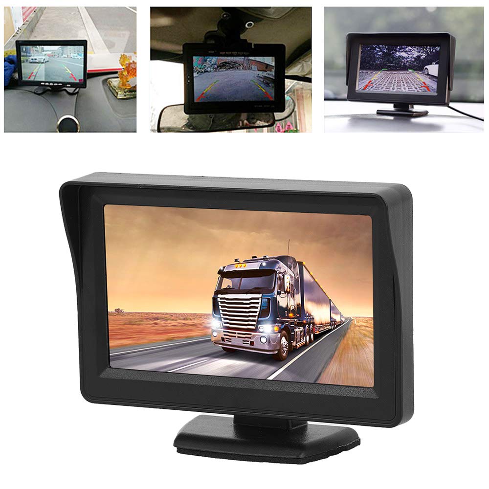 Moniteur LCD de voiture DC 9V-35V 3W 4.3in Ultra-mince 2 voies entrée AV moniteur de voiture écran LCD pour caméra de recul