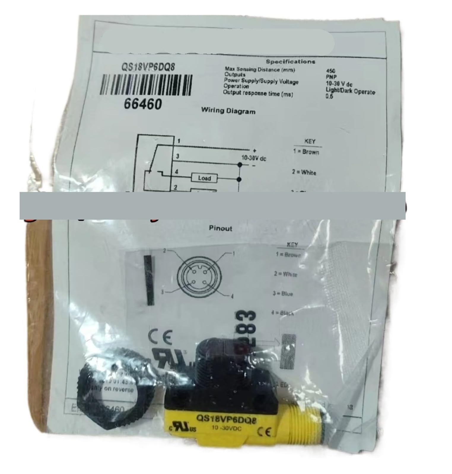 Commutateur de capteur photoélectrique QS18VP6DQ8 Banner M18