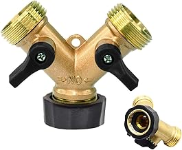 Tap Y Splitter Brass Manifold Two Way Washing Machine Hose Connector 3/4"