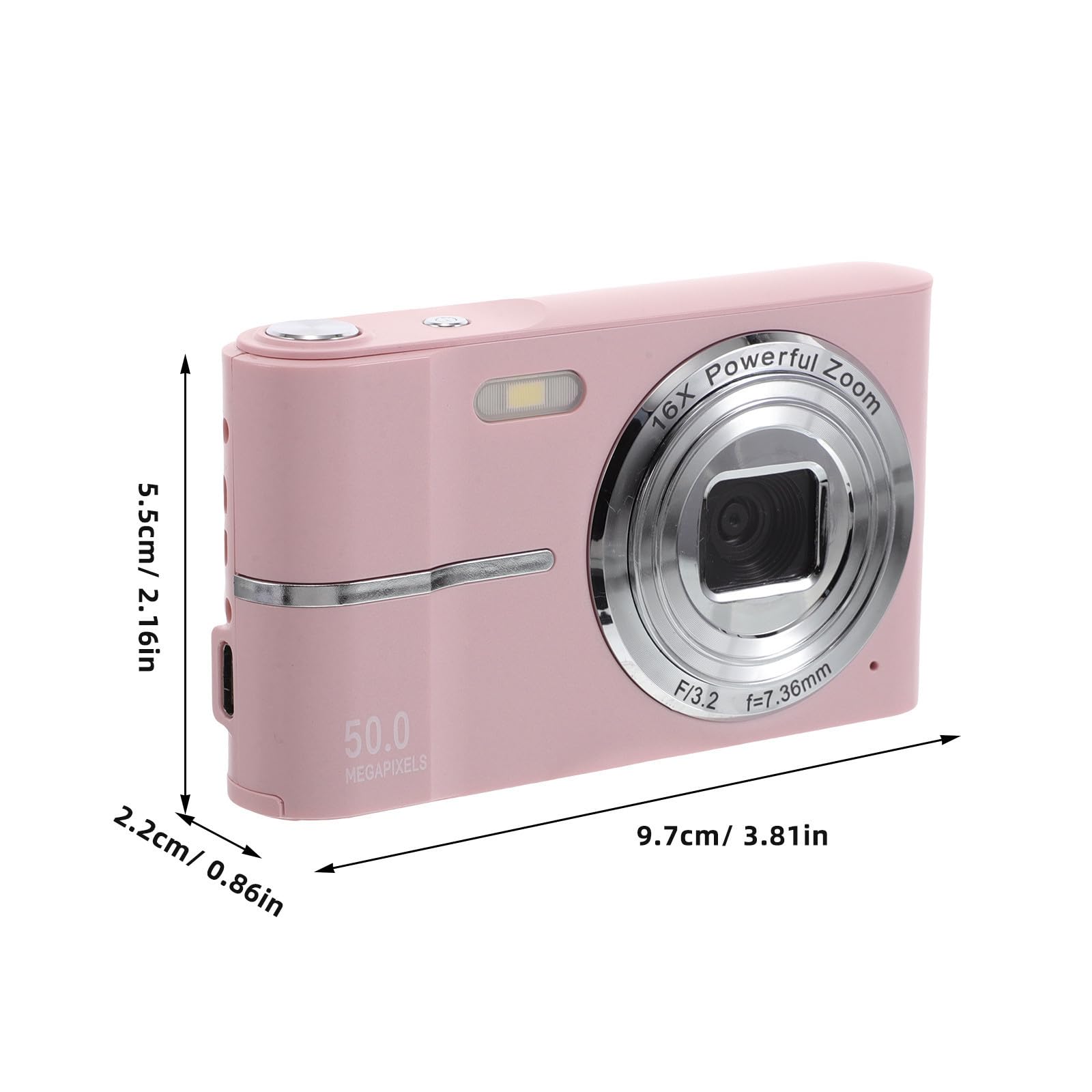 Cabilock Fotocamera Digitale Mini Rosa con Zoom 16x per Viaggi