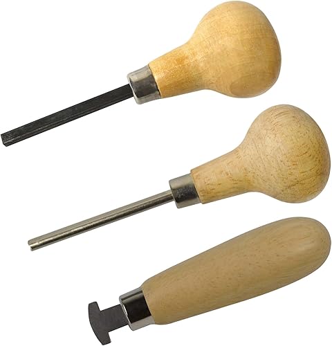 Juego de 3 herramientas de ajuste de piedra, empujador de puntas cuadradas, empujador de puntas ranuradas y rodillo de bisel herramienta de joyería