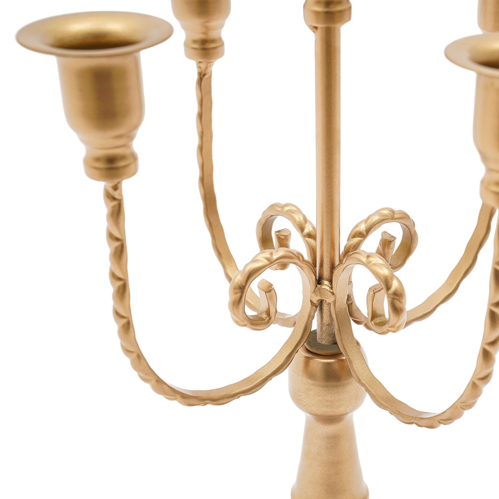 6 Stück Kerzenständer 5-Armig Metall Eisen Kerzenhalter für Stabkerzen, Kandelaber Kerzenleuchter für Kegelkerzen Party Hochzeit Tisch Mittelstücke Dekor (Gold)