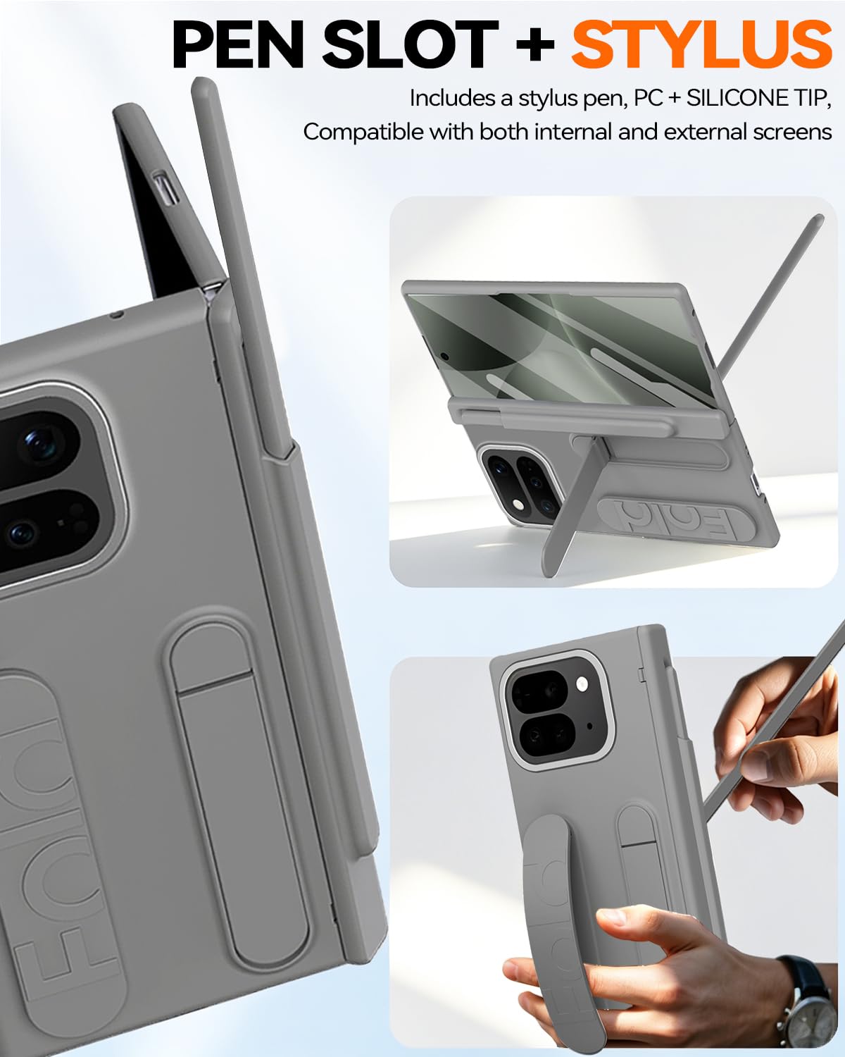 Custodia pieghevole per Google Pixel 11 Pro con portapenne e pennino, protezione per lo schermo a tutto tondo con protezione per lo schermo, funzione cavalletto, custodia opaca sottile per