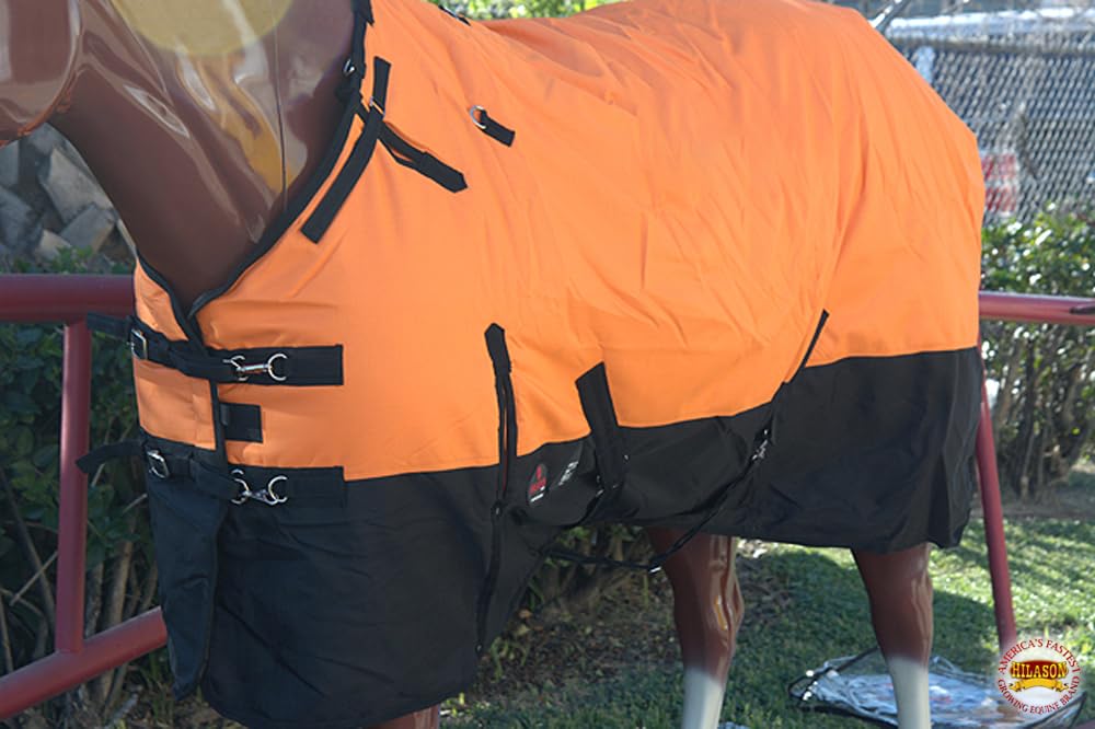 HILASON Sábana impermeable para caballo de invierno 1200D, color naranja, 84 pulgadas, manta de caballo para invierno, impermeable, manta para caballo