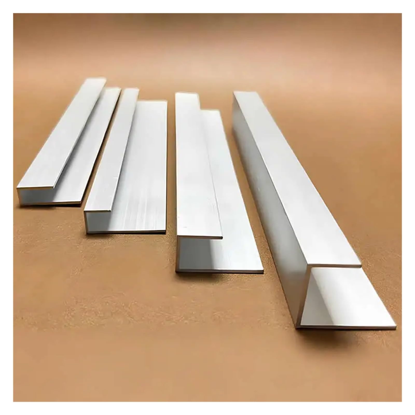 Perfil en U de Canal Aluminio, Perfil for molduras Bordes Muebles, Marcos Bricolaje, 495 mm Longitud, Varios tamaños
