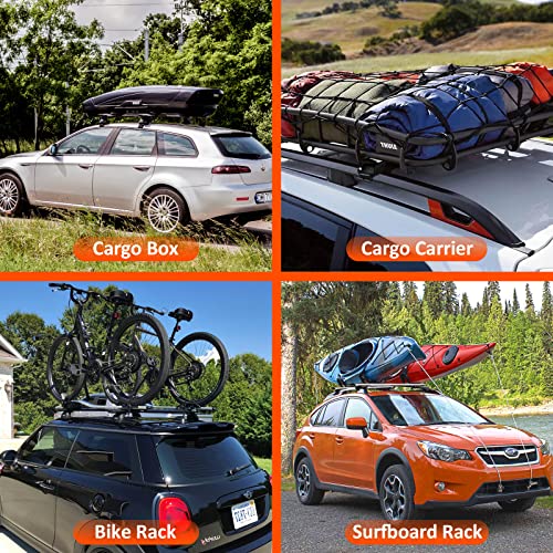 Tooenjoy 53" Universal Roof Rack Cross Bar, 2022 New Aluminum Cargo Bar, Fit 35.8''-50.4'' Span Across, Adjustable Crossbars Most Suvs, Such As Toyota Rav4 Jeep Cherokee And So On (Silver) #TOP5