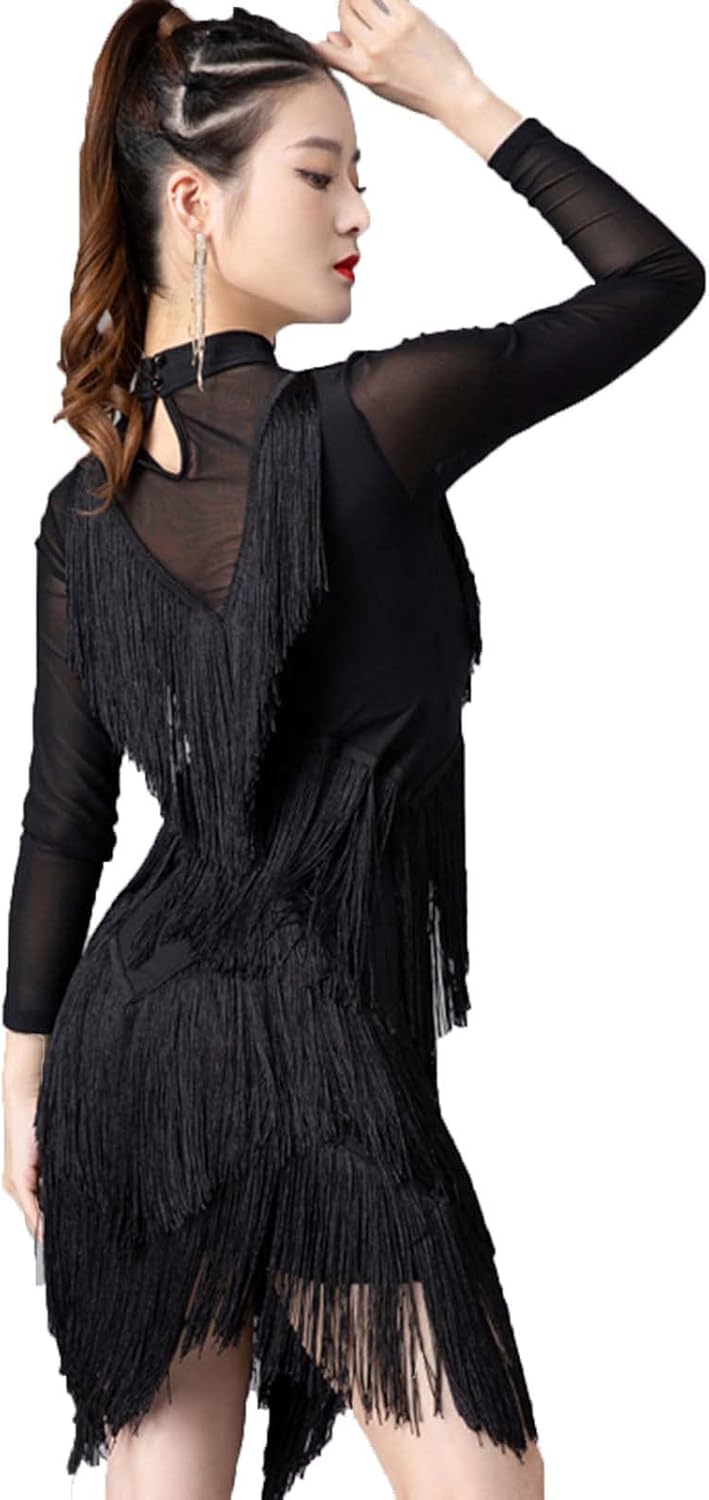 Salsa Latin Dance Performance Dresses Fringe Tango Party Dancing Costume Cha Cha Ballroom Dancing Outfits